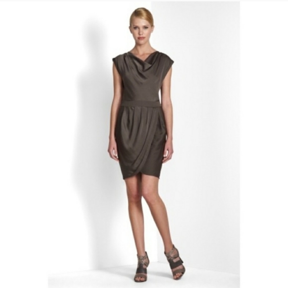 BCBG MaxAzria Navy Blue Rowan Draped Dress